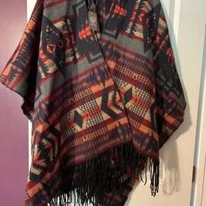Vince Camuto Multicolor Geometric Poncho